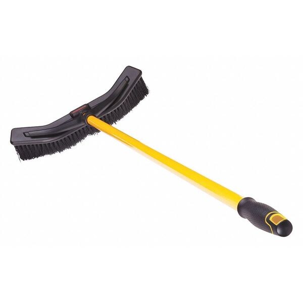 18 in Sweep Face Broom, Medium, Synthetic, Black, 58 in L Handle