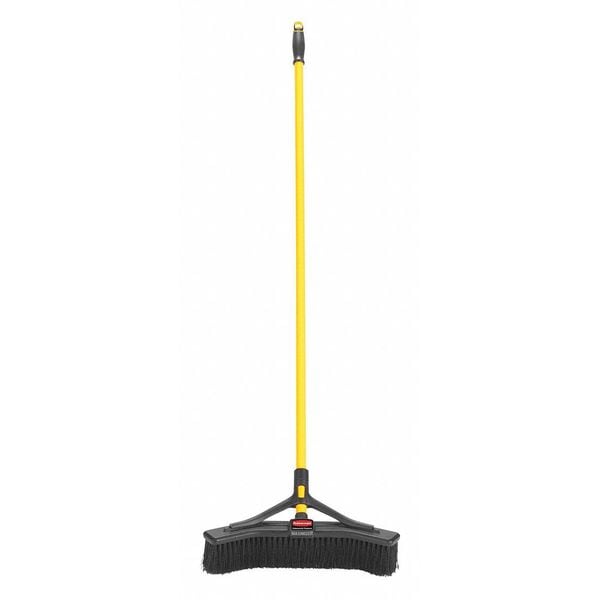 18 in Sweep Face Broom, Medium, Synthetic, Black, 58 in L Handle
