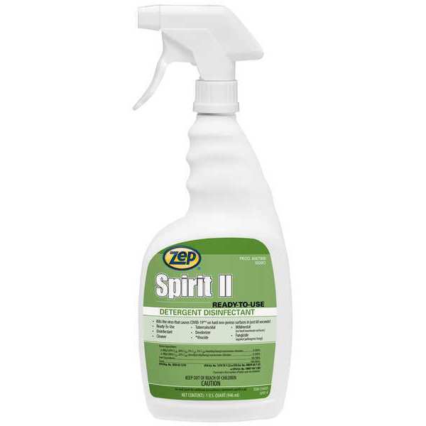 Disinfectant Cleaner, Trigger Spray Bottle, Lemon, Clear