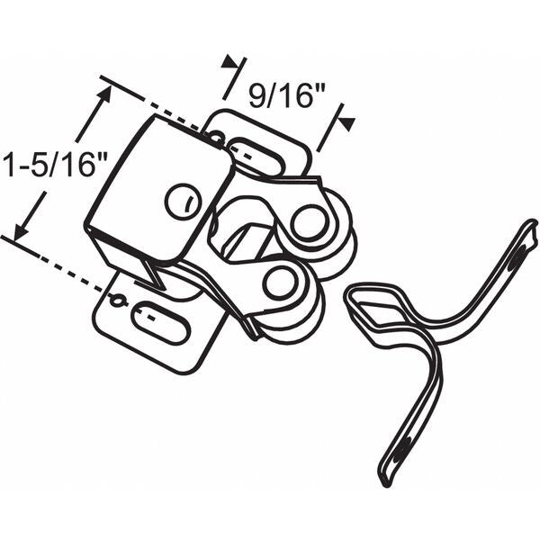 Roller Catch, Tan, Catch 1-1/8