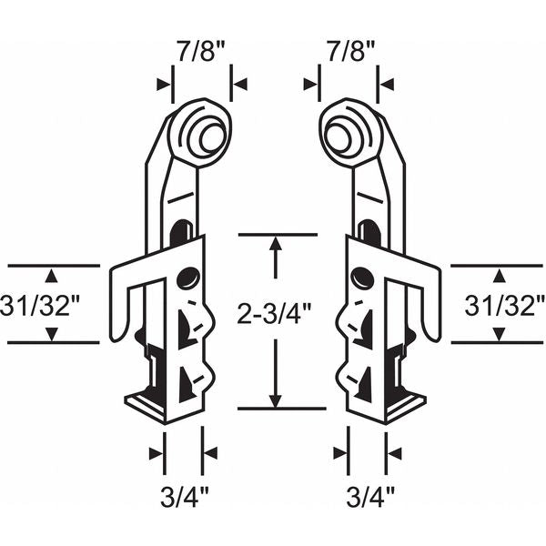 Hanger Set, Steel Plated, 4-23/32