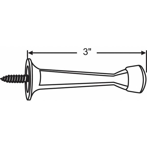 Door Stop, Door Mount, Chrome Plated
