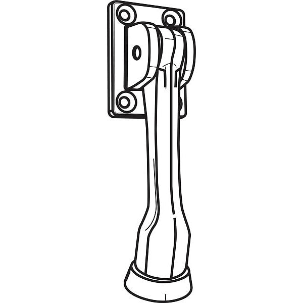 Door Stop, Door Mount, Chrome Plated