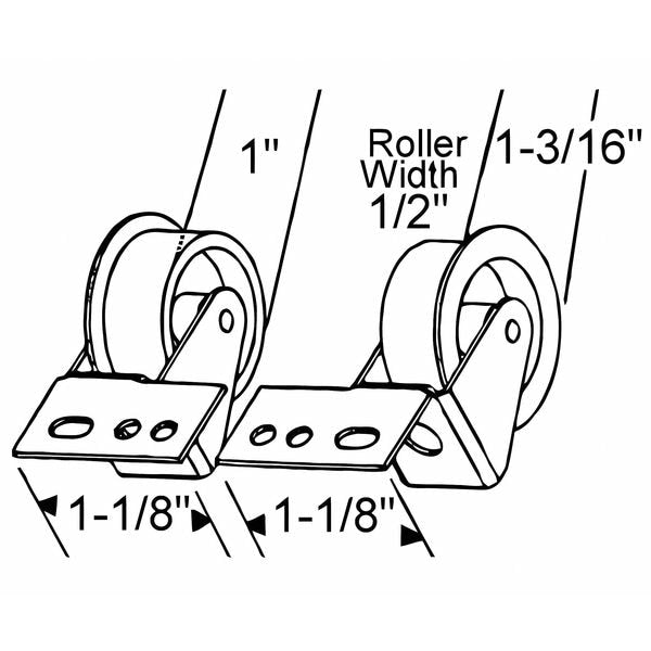 Drawer Front Roller Set, 1/4