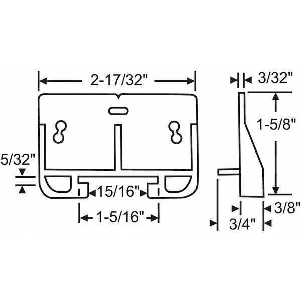 Drawer Track Guide, 1-1/4