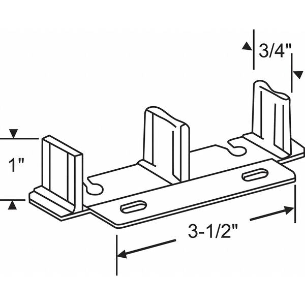 Floor Guide, Steel, Anodized, 4-3/4