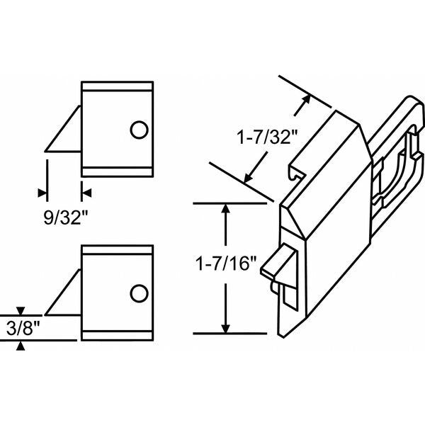 Slide Latch, Tilt Window, 27/64