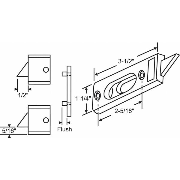 Tilt Slide Latch, Tilt Window, 3-1/2