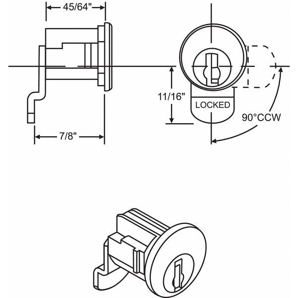 Mailbox Lock, For 4C Pedestal Mailboxes