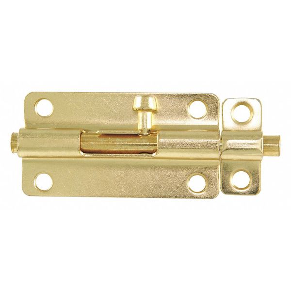 Barrel Bolt, Plated Zinc, 2-1/2