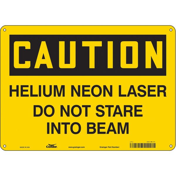 Safety Sign, 10 in Height, 14 in Width, Aluminum, Horizontal Rectangle, English, 451R11