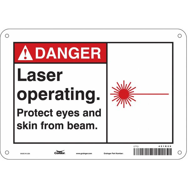 Safety Sign, 7 in Height, 10 in Width, Aluminum, Vertical Rectangle, English, 451R29