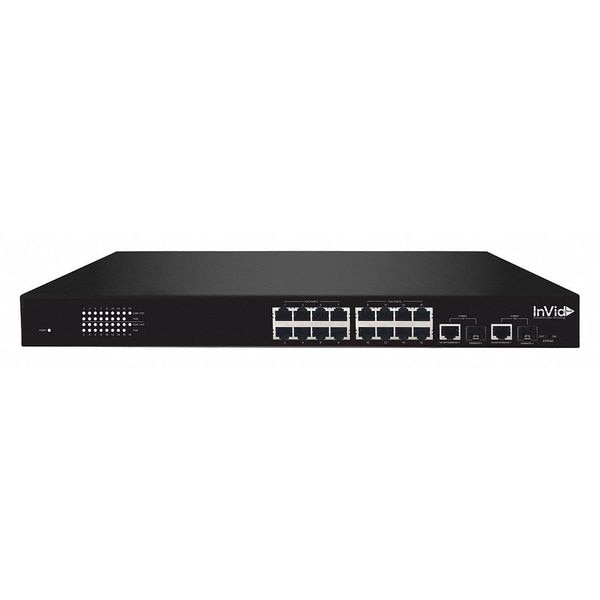 PoE Switch, 16 Camera Inputs, Metal