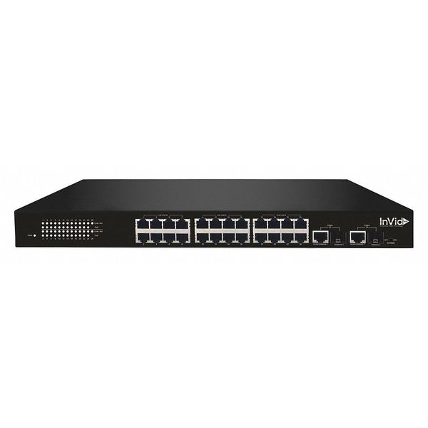 PoE Switch, 24 Camera Inputs, Metal