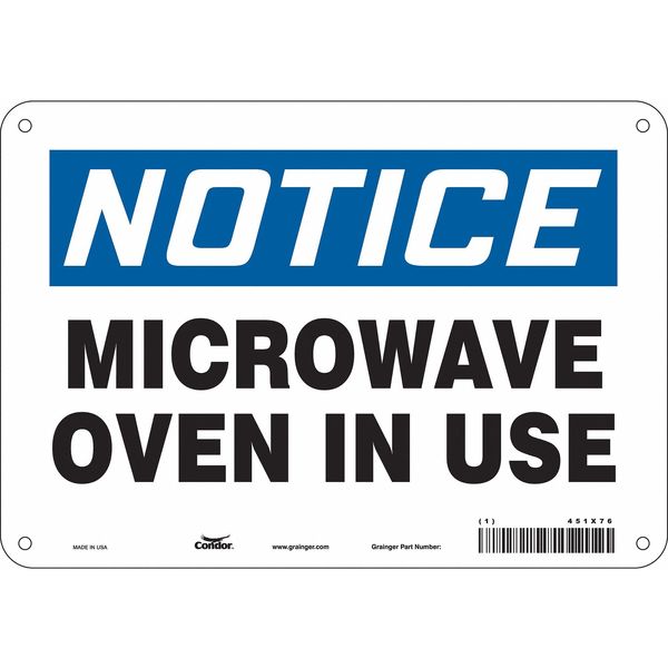 Safety Sign Radiofrequency/Microwave, 7 in H, 10 in W, Aluminum, Vertical Rectangle, 451X76