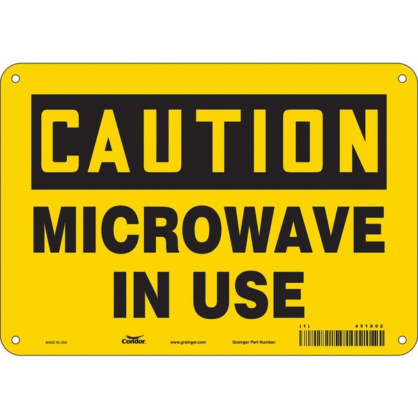 Safety Sign Radiofrequency/Microwave, 7 in H, 10 in W, Aluminum, Vertical Rectangle, 451X02