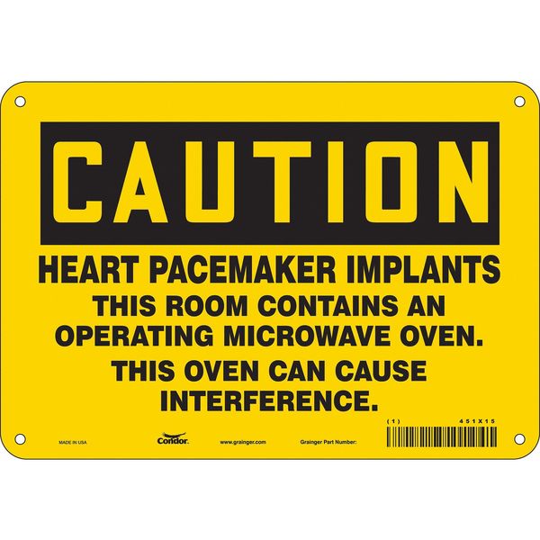Safety Sign Radiofrequency/Microwave, 7 in H, 10 in W, Aluminum, Vertical Rectangle, 451X15