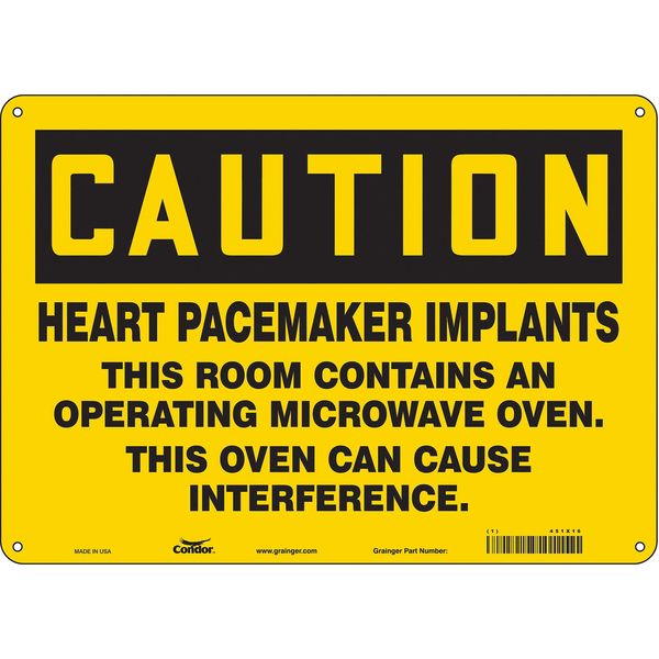 Safety Sign, 10 in Height, 14 in Width, Aluminum, Horizontal Rectangle, English, 451X16