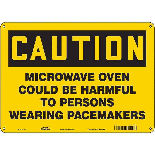 Safety Sign, 10 in Height, 14 in Width, Aluminum, Horizontal Rectangle, English, 451X22
