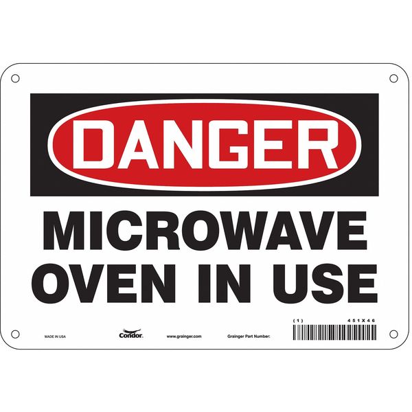 Safety Sign Radiofrequency/Microwave, 7 in H, 10 in W, Aluminum, Vertical Rectangle, 451X46