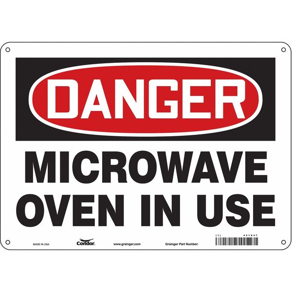 Safety Sign Radiofrequency/Microwave, 10 in H, 14 in W, Aluminum, Horizontal Rectangle, 451X47