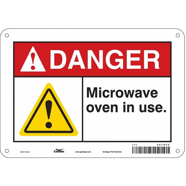 Safety Sign, 7 in Height, 10 in Width, Aluminum, Vertical Rectangle, English, 451X52