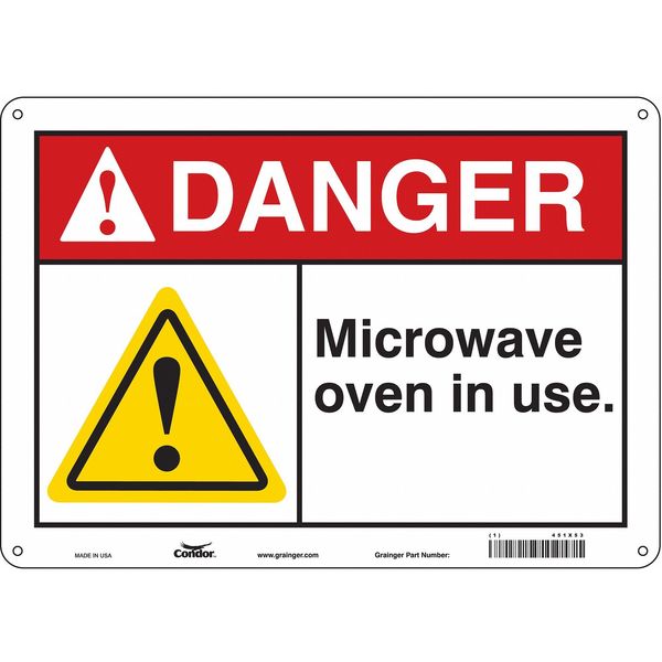 Safety Sign, 10 in Height, 14 in Width, Aluminum, Horizontal Rectangle, English, 451X53