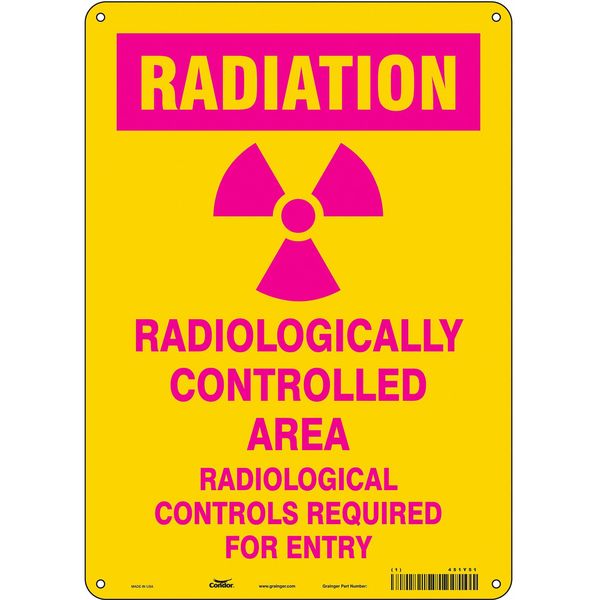Safety Sign, 14 in Height, 10 in Width, Aluminum, Vertical Rectangle, English, 451Y51