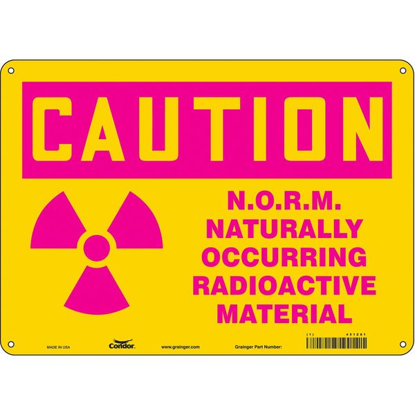 Safety Sign, 10 in Height, 14 in Width, Aluminum, Horizontal Rectangle, English, 451Z81