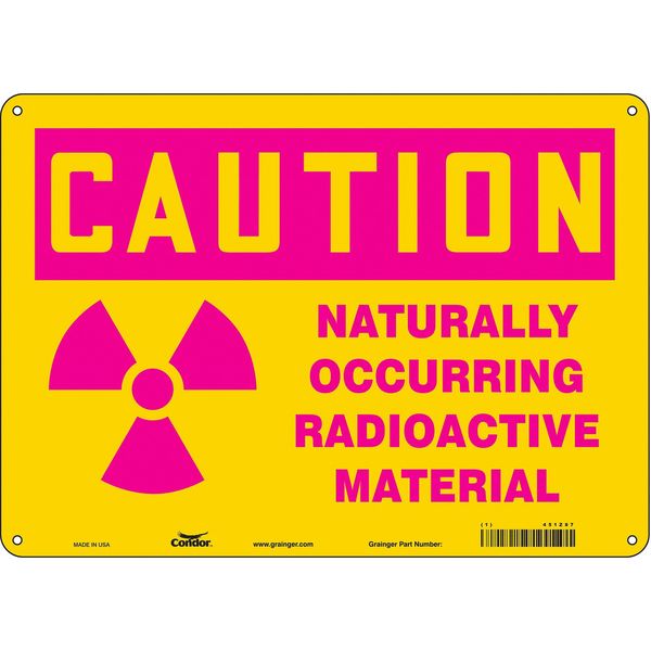 Safety Sign, 10 in Height, 14 in Width, Aluminum, Horizontal Rectangle, English, 451Z87