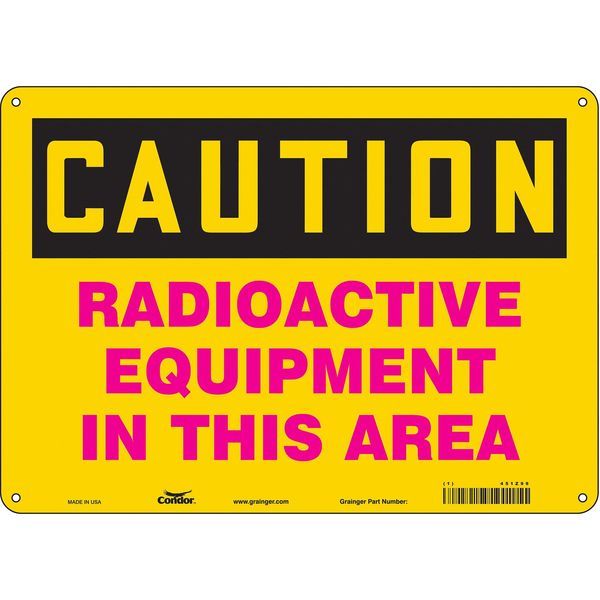 Safety Sign, 10 in Height, 14 in Width, Aluminum, Horizontal Rectangle, English, 451Z99