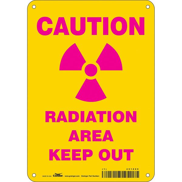 Safety Sign, 10 in Height, 7 in Width, Aluminum, Horizontal Rectangle, English, 451Z09