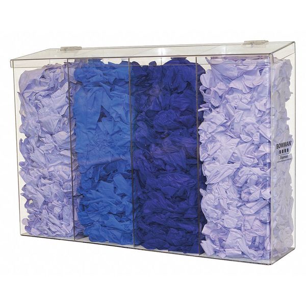 Bulk Dispenser, 4 Compartments, Clear