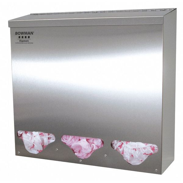 Bulk Dispenser, 3 Compartments, Silver