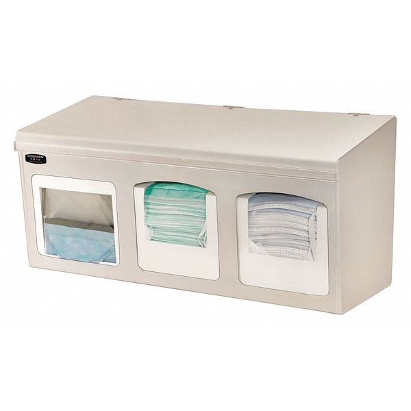 Face Mask Dispenser, 3 Compartments, Beige