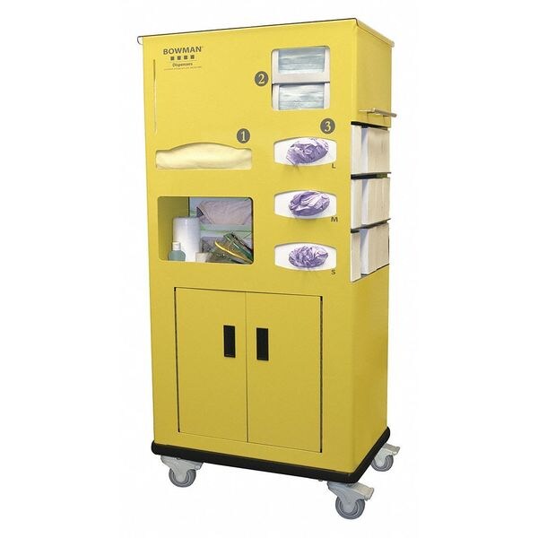 Isolation Cart, Aluminum, Yellow, 53-5/32