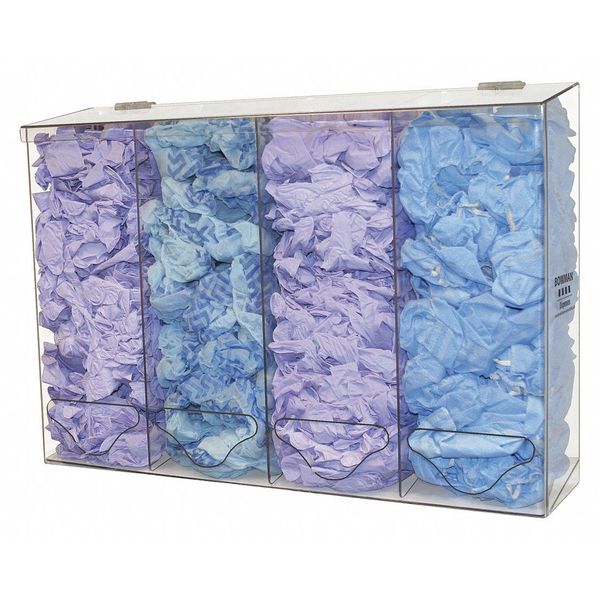 Bulk Dispenser, 4 Compartments, Clear