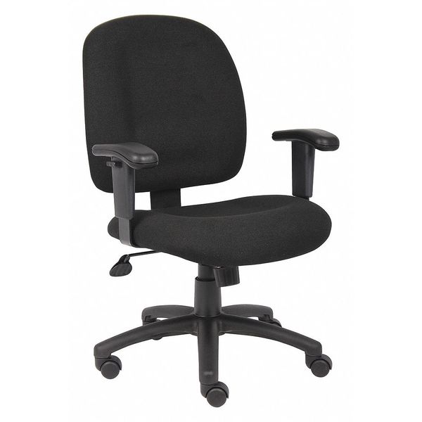 Fabric Task Chair, 20 1/2-, Adjustable, Black