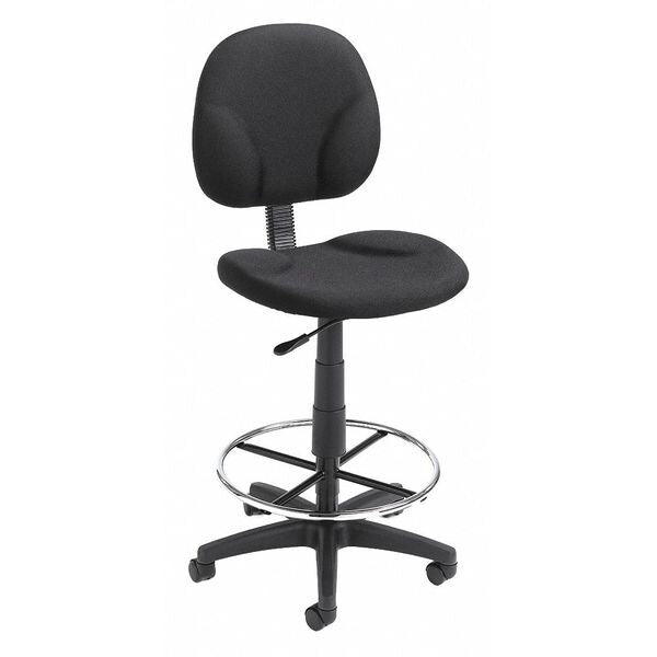 Fabric Drafting Chair, 31 1/2-, No Arm, Black