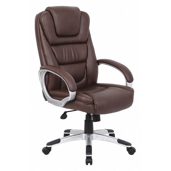 Leather Executive Chair, 23 1/2-, Fixed