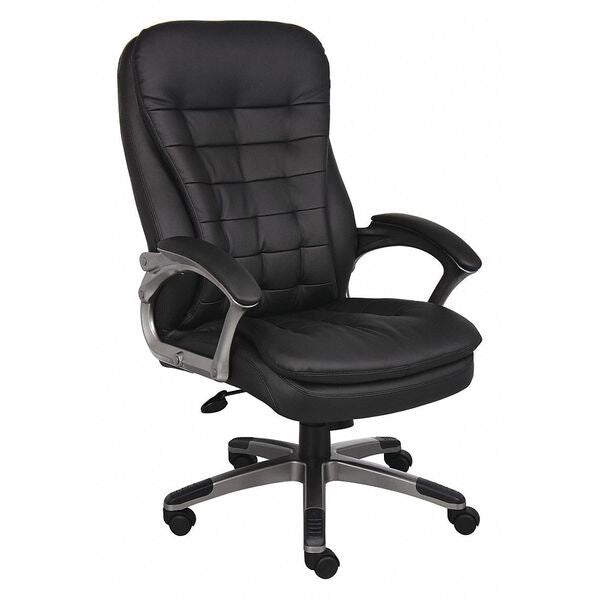 Vinyl Executive Chair, 21 3/4-, Fixed