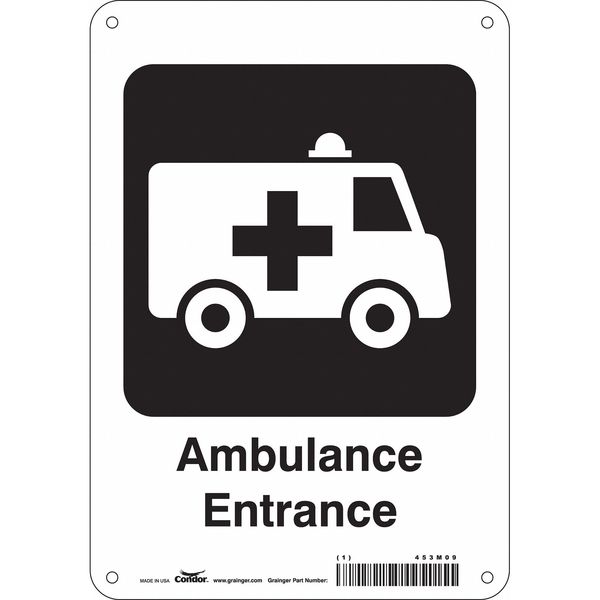 Safety Sign, 10 in Height, 7 in Width, Aluminum, Horizontal Rectangle, English, 453M09