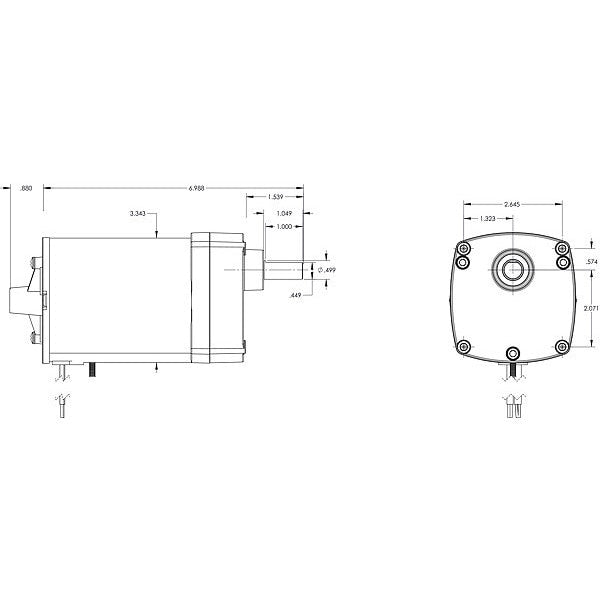 AC Gearmotor, 30.0 in-lb Max. Torque, 60 RPM Nameplate RPM, 115V AC Voltage, 1 Phase
