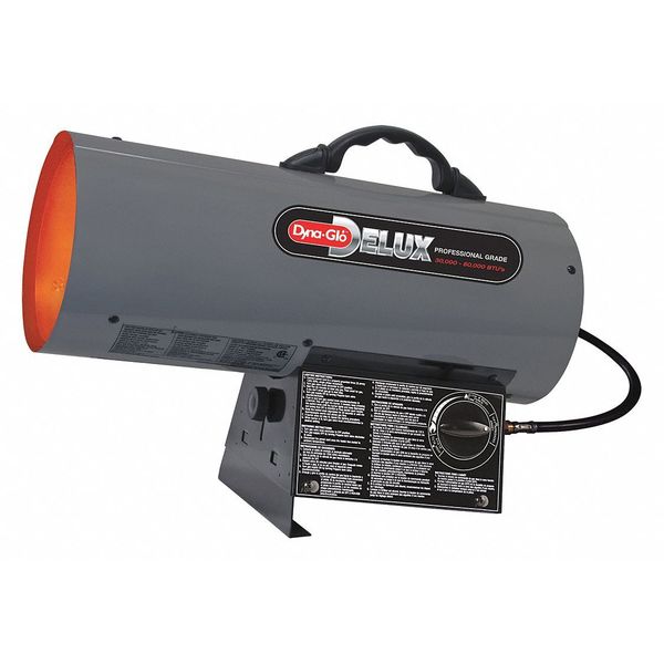 Forced Air Portable Gas Heater, Liquid Propane, 30,000 to 60,000 BtuH