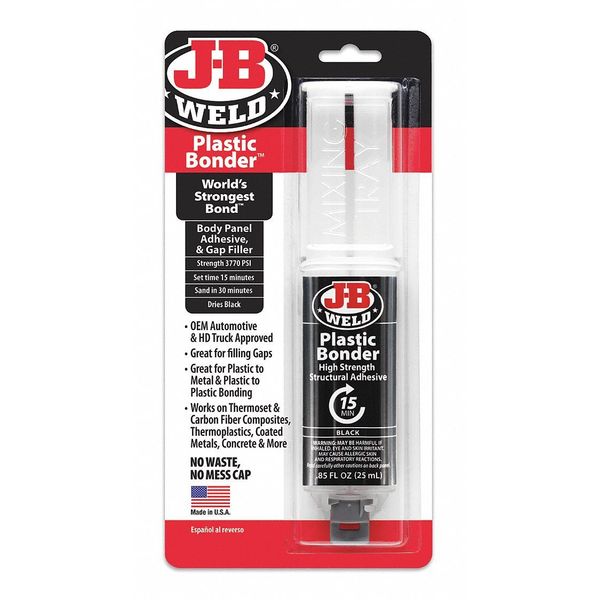 Urethane Adhesive, MinuteWeld Series, Black, 1:01 Mix Ratio, 1 hr Functional Cure, Dual-Cartridge