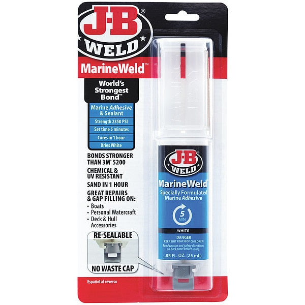 Epoxy Adhesive, MinuteWeld Series, White, 1:01 Mix Ratio, 15 hr Functional Cure, Dual-Cartridge