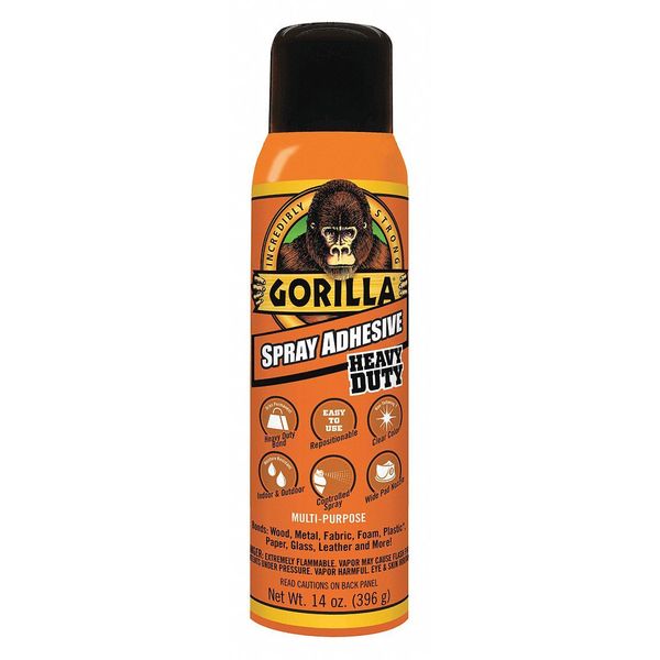 Spray Adhesive, 14 fl oz, Aersol Can, Clear