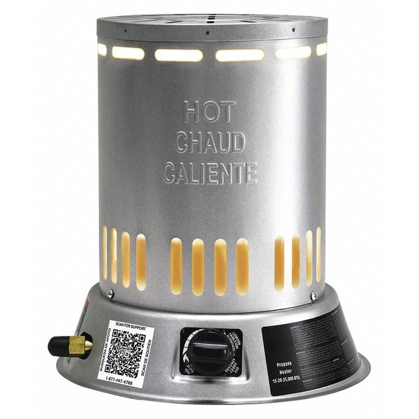 Convection Portable Gas Heater, Liquid Propane, 15,000 to 25,000 BtuH