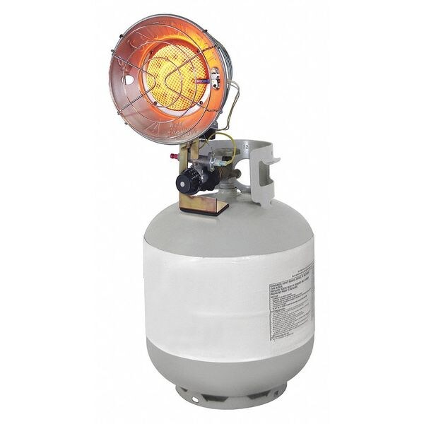 Tank Top Portable Gas Heater, Liquid Propane, 9000 to 15,000 BtuH