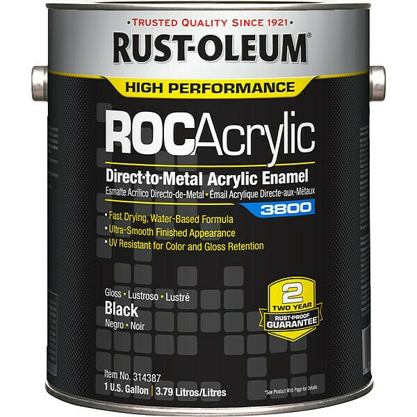 Acrylic Enamel Coating, Black, 1 gal.
